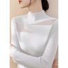 New Black Long Sleeve Knitted Sweater Women's Semi-turtleneck Sweater Slim Fit Bottom Top