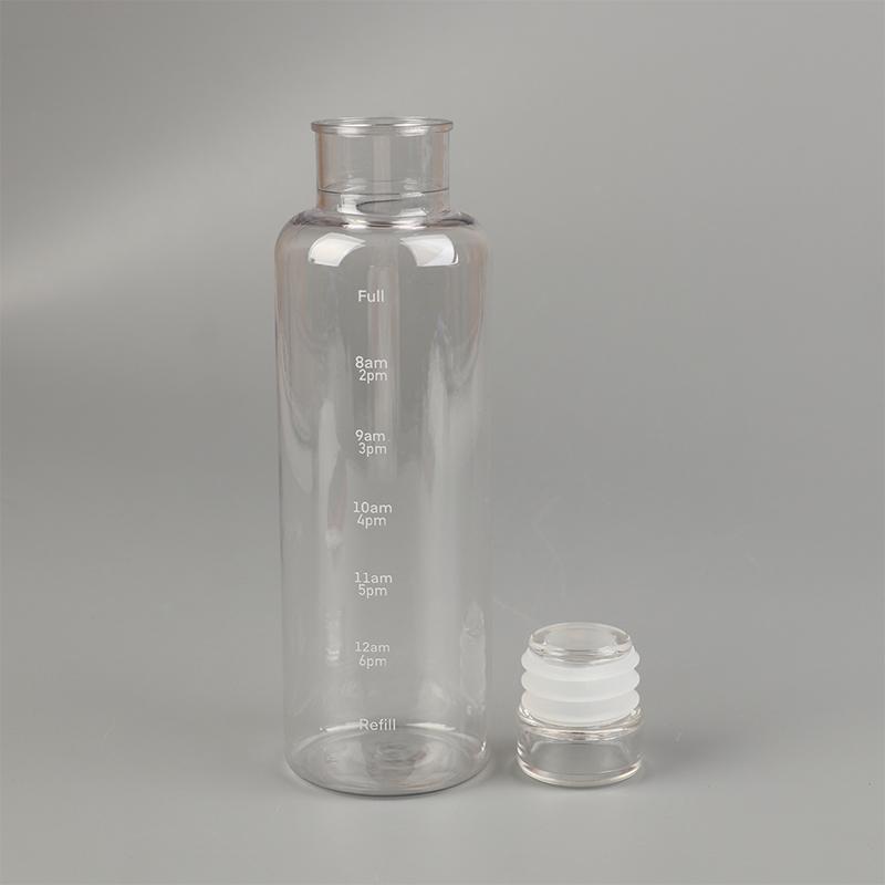 Transparent With Time Scale Water Bottle Large Capacity Leakproof Drink Bottle Drop-Resistant Drink Cup For Sport Travel