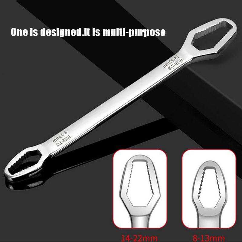 8mm-22mm Self-Tightening Double End Multi Functional Universal Cr Vandium Wrench