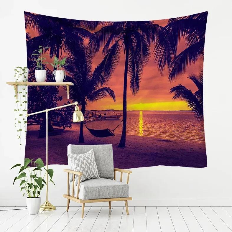 Seaside Scenery Drift Bottle Pattern Hanging Cloth Home Wall Decoration Tapestry Bedroom Living Room Tapestry