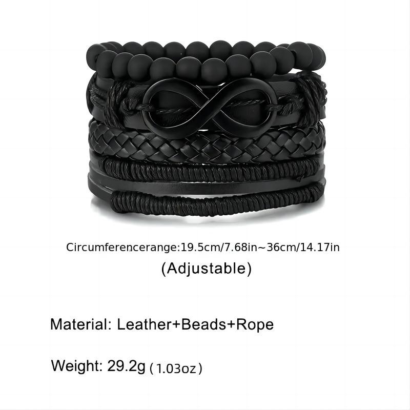 Hot Sale Unlimited 8 Character Accessories 4-piece Cowhide Bracelet Handwoven Retro Fashion Bracelet