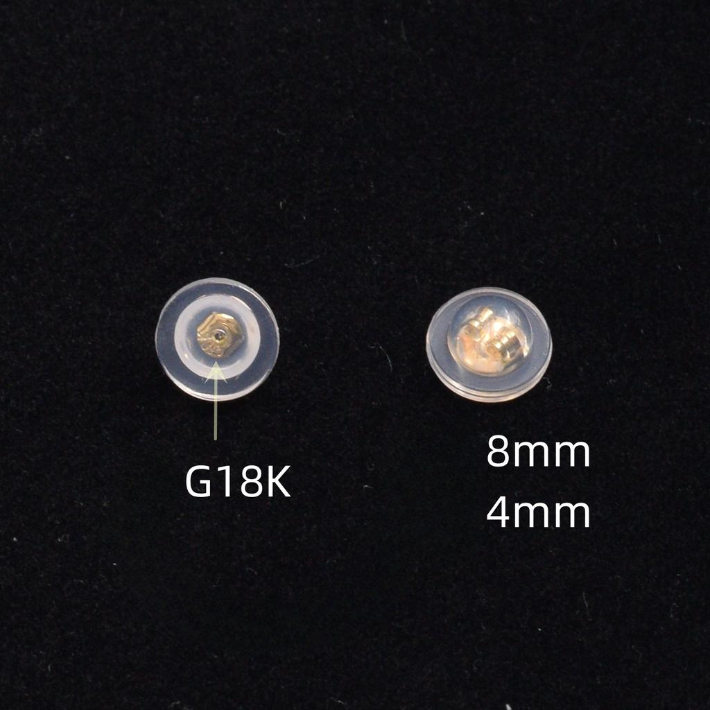 10pcs 18K Gold-wrapped Earth Silicone Ear Plug, Flying Saucer Earrings, Round Ear Force DIY Earrings Accessories, Stud Earrings, Ear Plug.