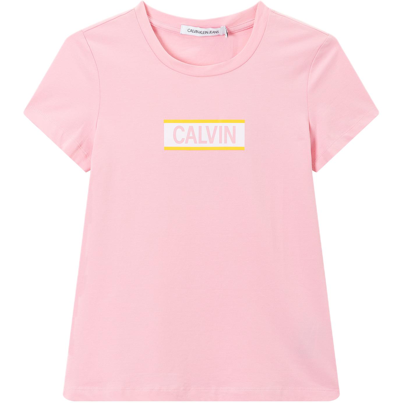 

Calvin Klein Jeans Comfortable Letter Minimalist Versatile Round Neck Short Sleeve T-Shirt Women Tops J212353 S