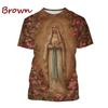 T-shirt Imprimé 3D Vierge Marie Déesse de la Miséricorde de Pâques Chrétien Béni Jésus Dieu T-shirt Style Féminin Vêtements Hauts à Manches Courtes T-shirt