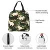 Cat Camouflage Insulated Lunch Bag for Women Office Cooler Thermal Food Box Tote Portable Lunch Boxes Container