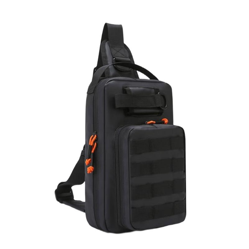 

Fishing Equipment Bags Shoulder Crossbody Bag Pack Chest Bag for Outdoor Fishing Sports Waist Bag чёрный