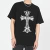 2025 New Summer Men's Offset Printing Flower Easter Horror Cross Men's Casual Loose Short Sleeved T-shirt