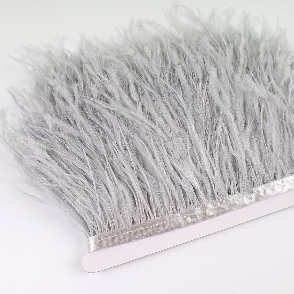 Ostrich Feathers Trim 13-18 CM Plumes on Ribbon Selvage For DIY Wedding Sewing in Dress Decoration Crafts Accessories Wholesale