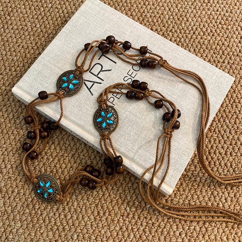 Bohemian Ethnic Waist Chain Belt for Women - Versatile Xinjiang Travel Outfit Accessory for Summer