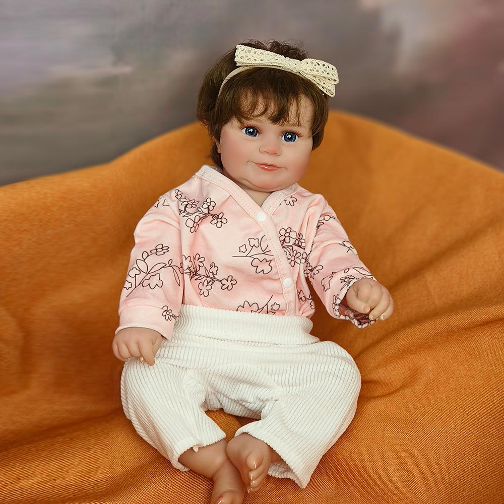 

48 см куклы Maddie Bebe Reborn, окрашенная кукла новорожденного с прошитыми волосами и мягкими на ощупь игрушками для подарка ребенку, игрушка для новорожденного Full Silicone Vinyl Doll