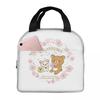 Rilakkuma Sakura Insulated Lunch Bag for Women Office Cooler Thermal Food Box Tote Leakproof Lunch Boxes Container