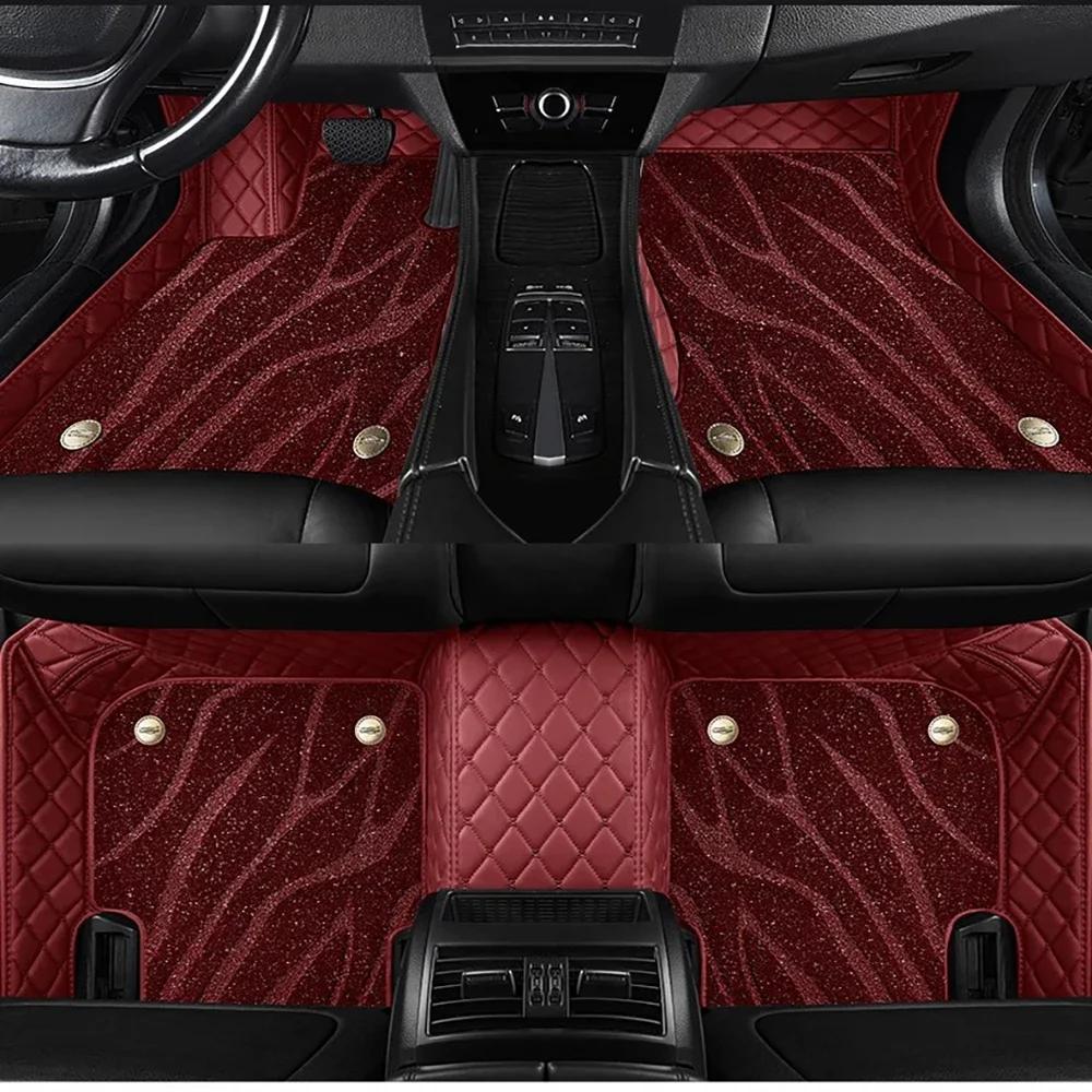 Custom Car Floor Mats For Hyundai Genesis Auto Double Layer 5D Carpets Foot Coche Accessorie Liners