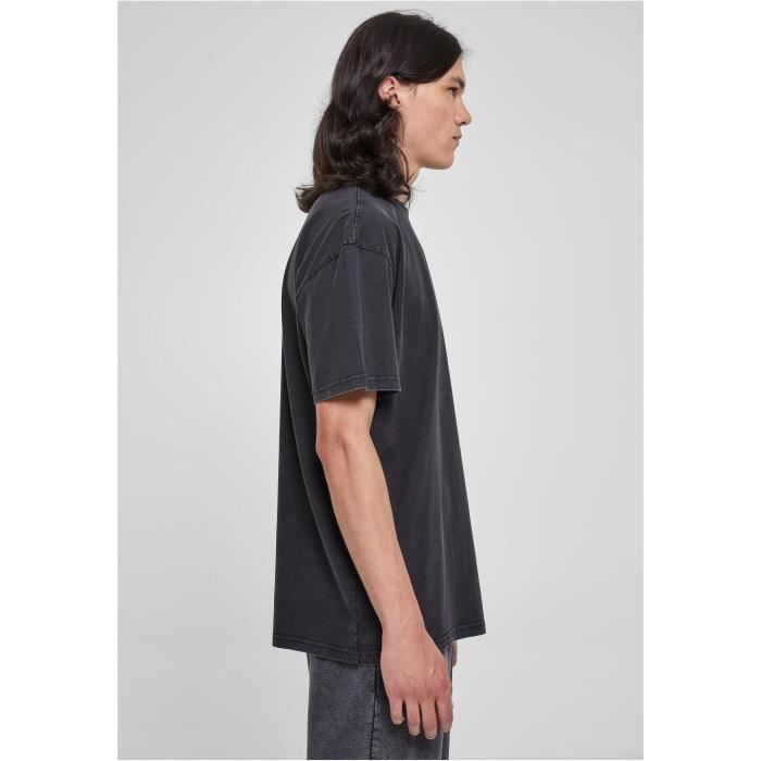 T-shirt - Urban Classics - Délavé à l'acide - Noir - Oversize - 100% coton