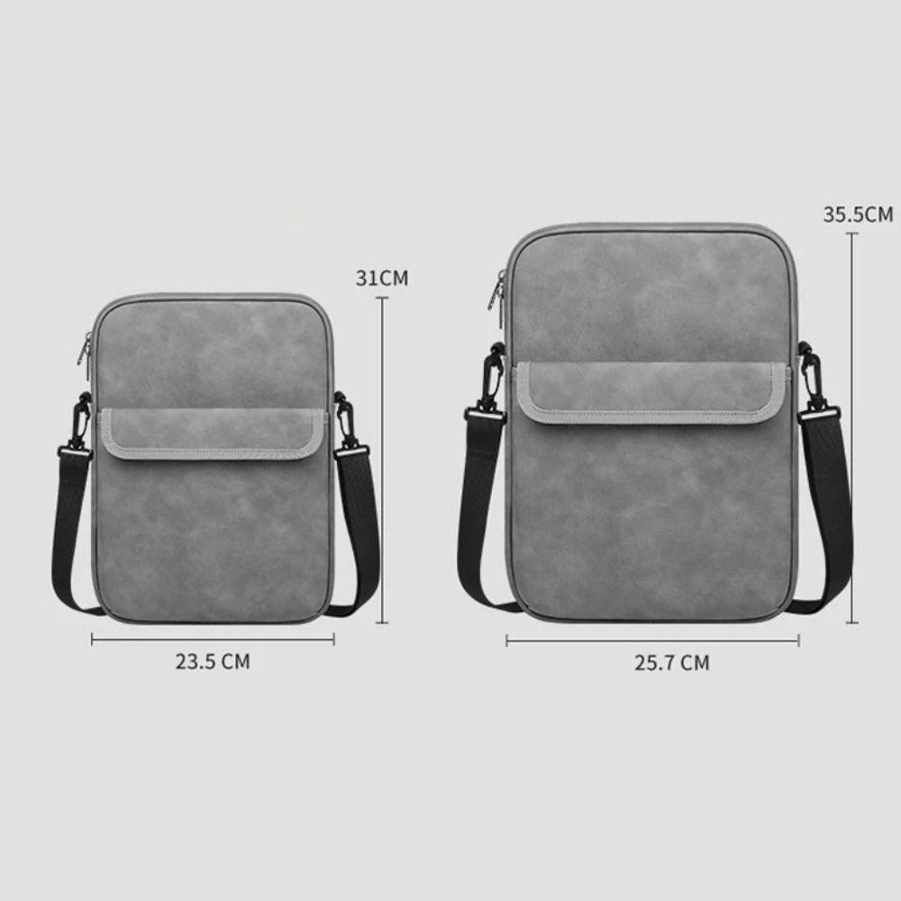 Universal 11-13inch Tablet Case Adjustable Nappa Leather Laptop Sleeve Case with Shoulder Strap Waterproof Laptop Shoulder Bag