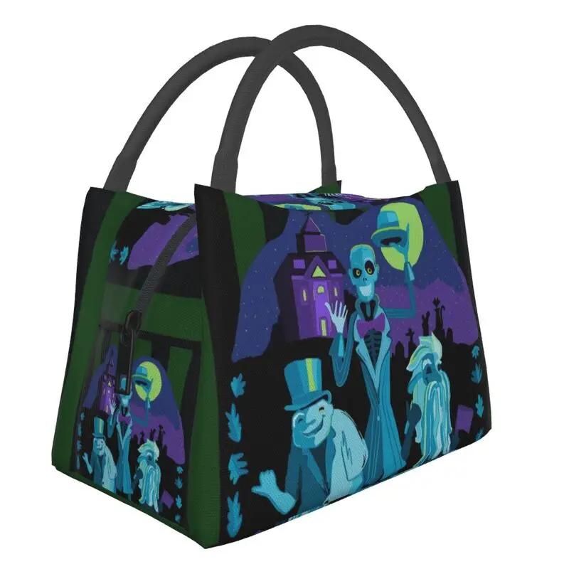 Happy Haunted Mansion Lunch Box for Women Halloween Cooler Thermal Food Insulated Lunch Bag Travel Work Pinic Container