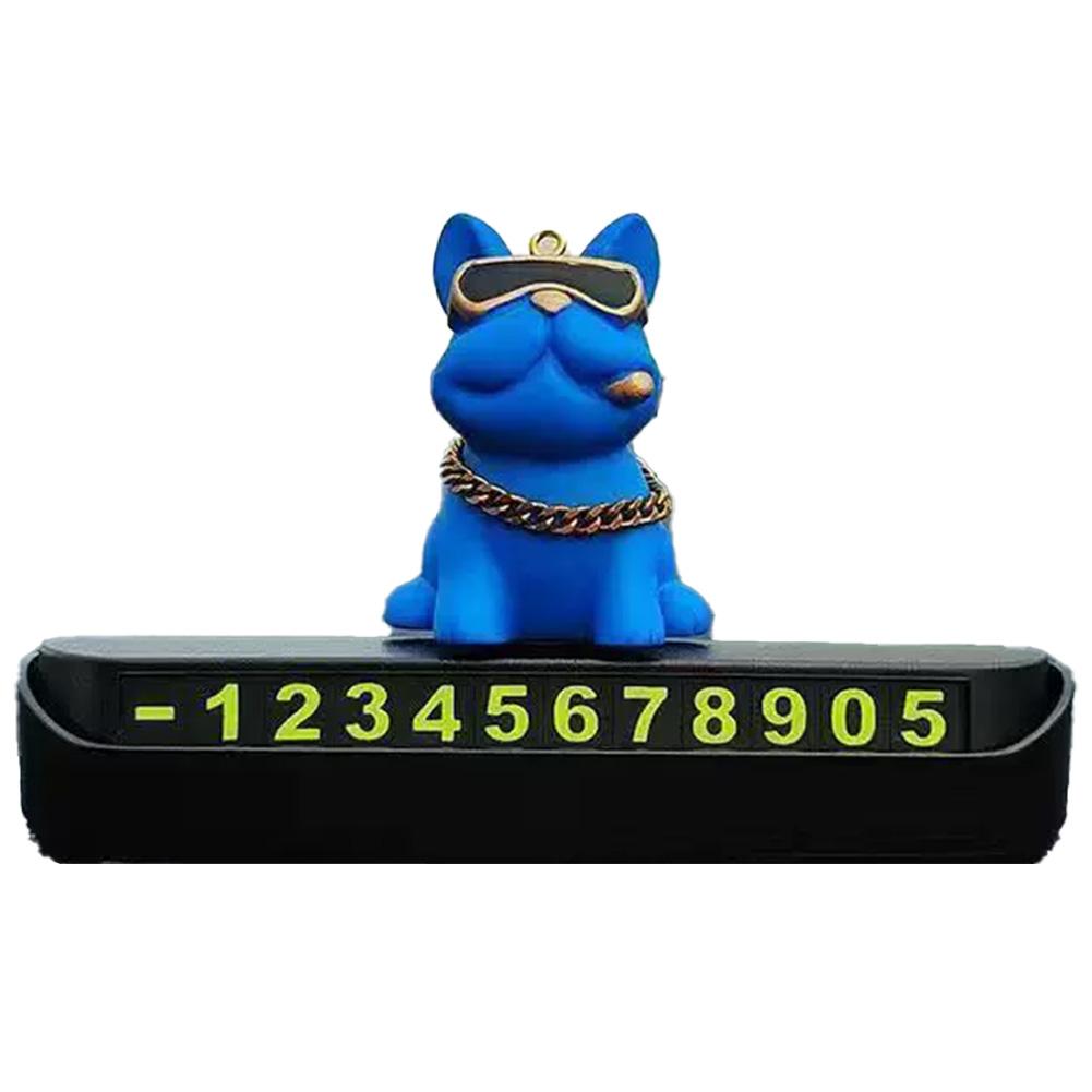 Temporary Parking Number Plate Bulldog Auto License Dashboard Car Interior Ornament Decoration Mobile Decor