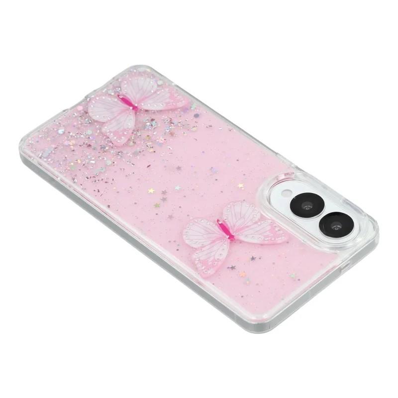 For Samsung Galaxy S25 Edge TPU Case WANLONFENG AW Series PVC Butterfly Epoxy Phone Cover with HD Film