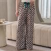 Cotton Silk Family Spring and Autumn Women's Cotton Silk Pajama Pants Wide-leg Pants Thin Artificial Cotton Can Be Worn Outside Casual Home Pants