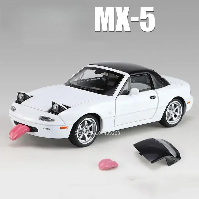 1:32 RX-7 MX-5 Toy Car Model Alloy Body Sound Light Pull Back Shock Absorption Simulation Models Decorations Gifts for Child