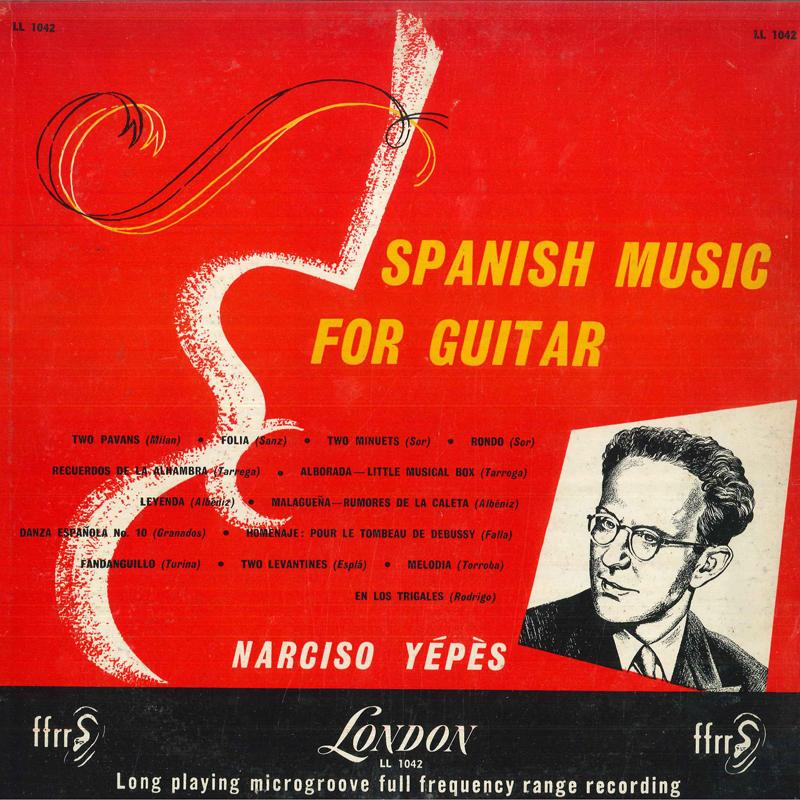 

LP Record NARCISO YEPES Spanish Music for Guitar LL1042 LONDON UK Classical Used