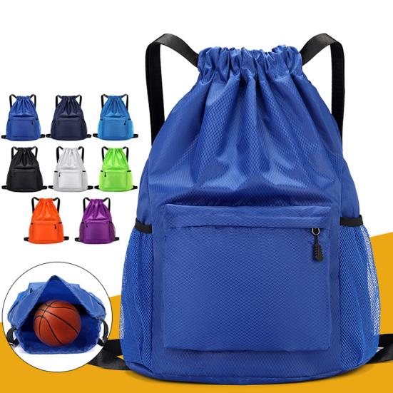 Backpack with Drawstring Closure Waterproof Wear-Resistant Large Capacity Multi-Pocket Design Swimming Gear Backpack