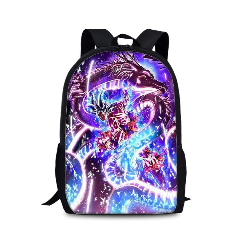Dragon Ball Goku Printed Nylon Book Backpack For Students And Daily Use