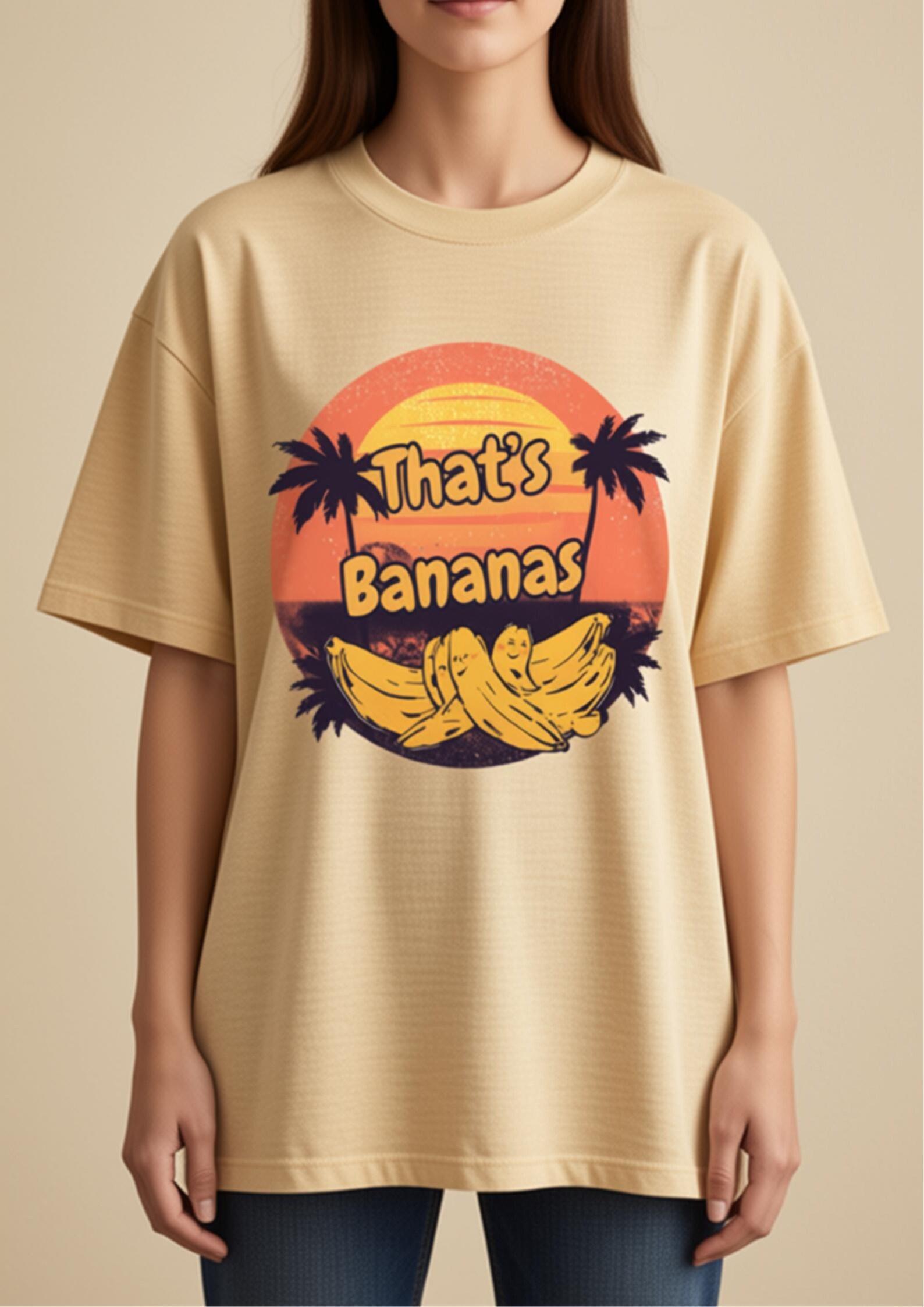 Retro Banana Graphic Tee | Vintage Tropical Summer Fruit Shirt | Comfort Colors Oversized T-Shirt M