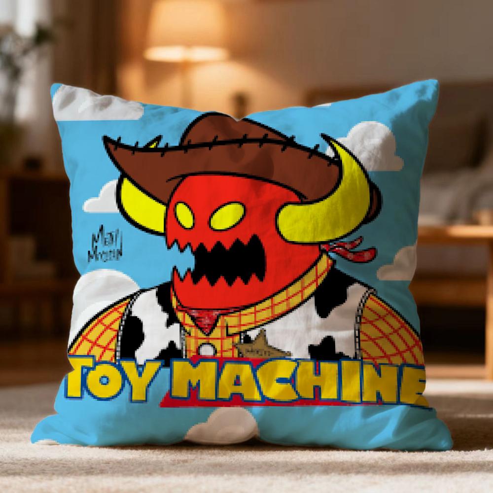 Fashion TToy Machineer Cushion Cover Soft Washable Pillow Case Multi-Scene for Couch Bed Travel Office Use