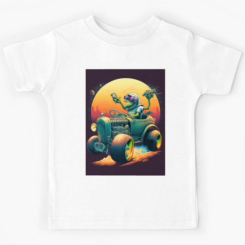 Alien Racer in a Futuristic Hot Rod Kids T-Shirt 170