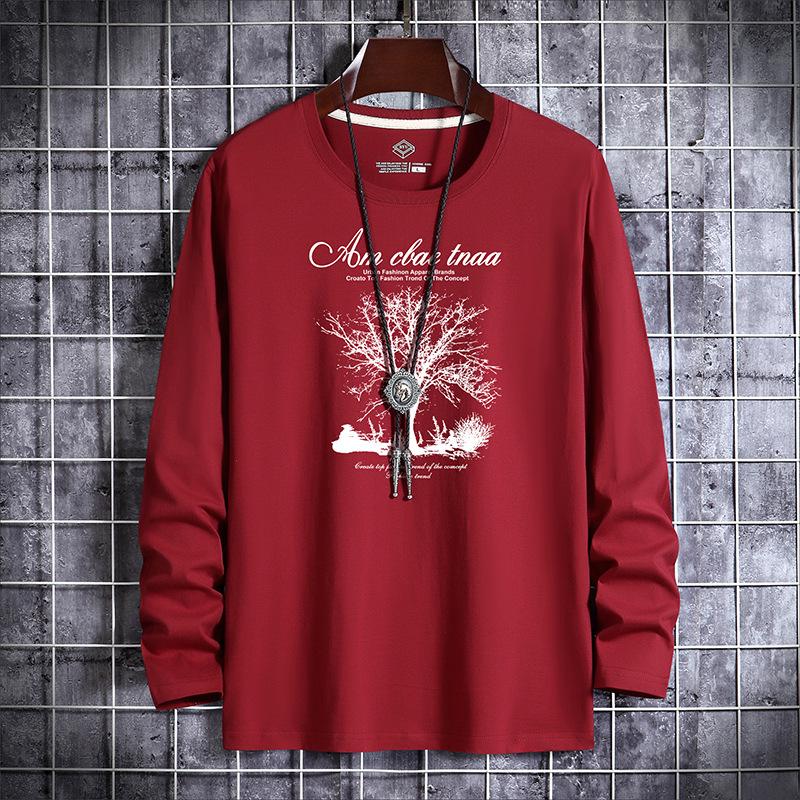 

Мужская футболка свободного кроя с круглым вырезом и длинными рукавами больших размеров на осень 6XL