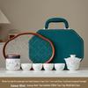 Elegant Mutton Fat Jade Teapot Gift Set - Dehua Ceramics Reception Souvenir