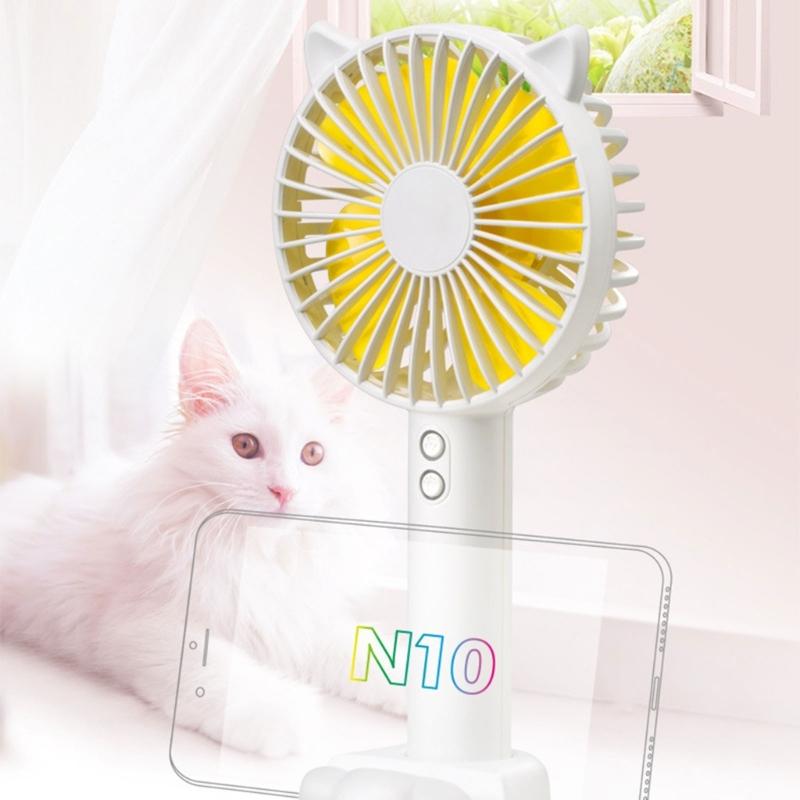 Cute Mini Fan Small Travel Fan Rechargable Cooling Device Lightweight Electric Fan Suitable for Indoor and Outdoor Use