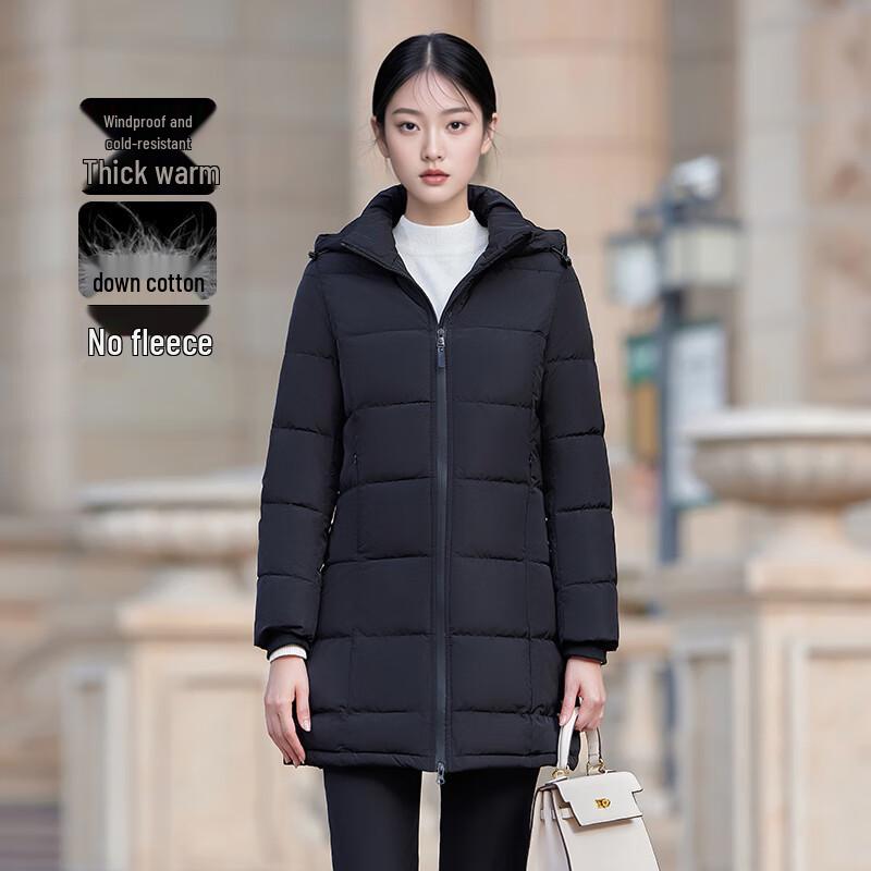 Women s Hooded Mid-Length Padded Work Jacket XL