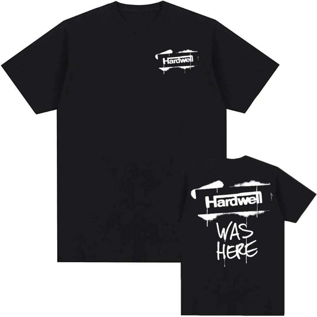 T-shirt con Stampa Logo DJ Hardwell Cotone Manica Corta T-shirt da Uomo Unisex Hip Hop Streetwear Casual Girocollo Uomo Donna T-shirt Magliette