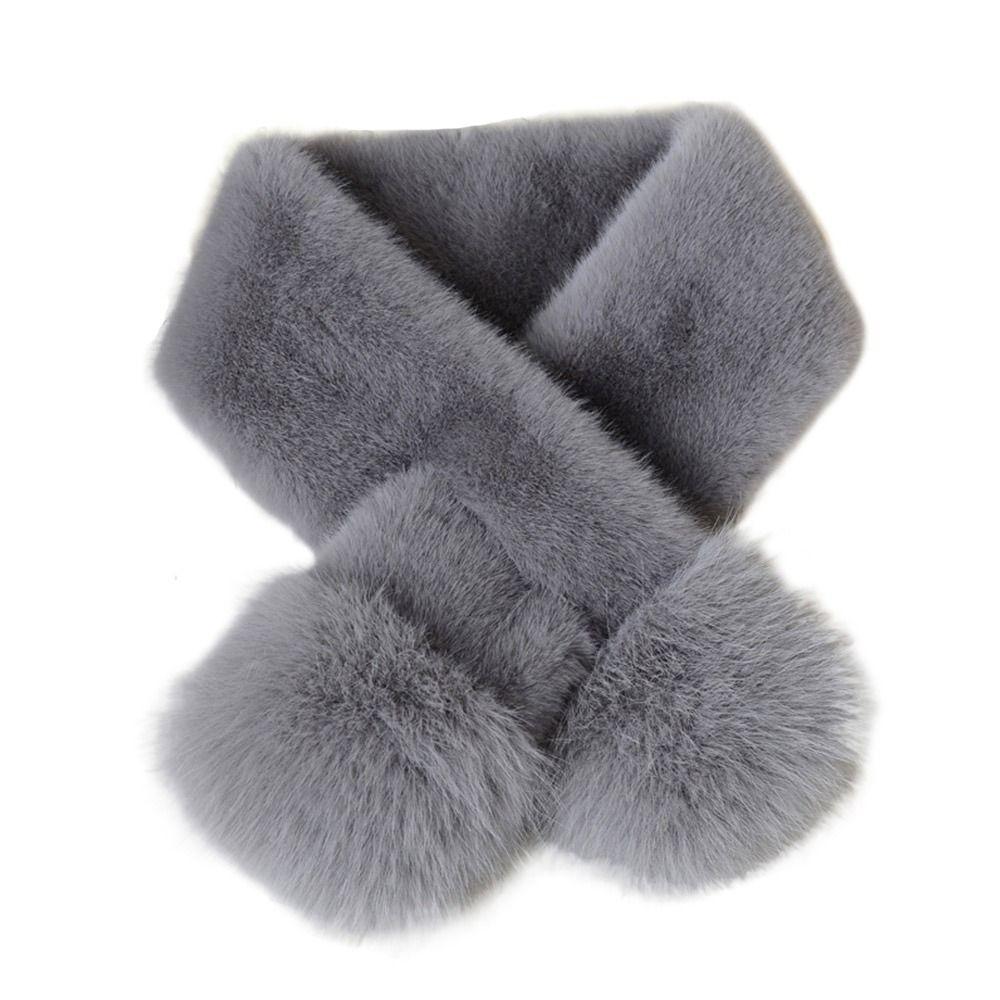 Winter Warm Solid Color Korean Winter Scarf Faux Mink Fur Soft Neck Collar Warmer Soft Plush Warm Neck Warmer Fashion Accessory