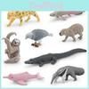 Authentic Pvc South American Wildlife Figurine Set Of Eight Including Sloth And Crocodile