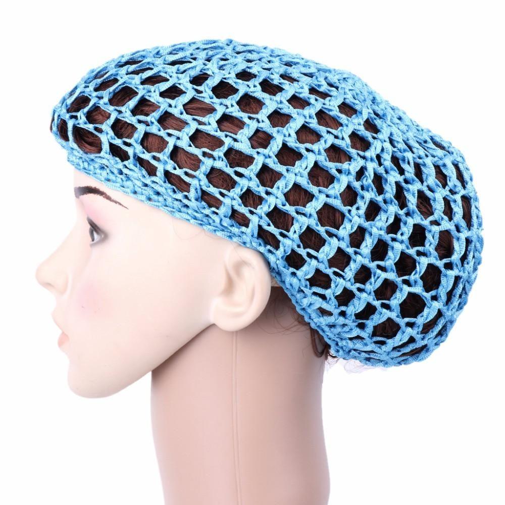 Soft Rayon Knit Snood Hat Mesh Hair Net Hair Care Cap Crochet Sleeping Night Cover Turbans