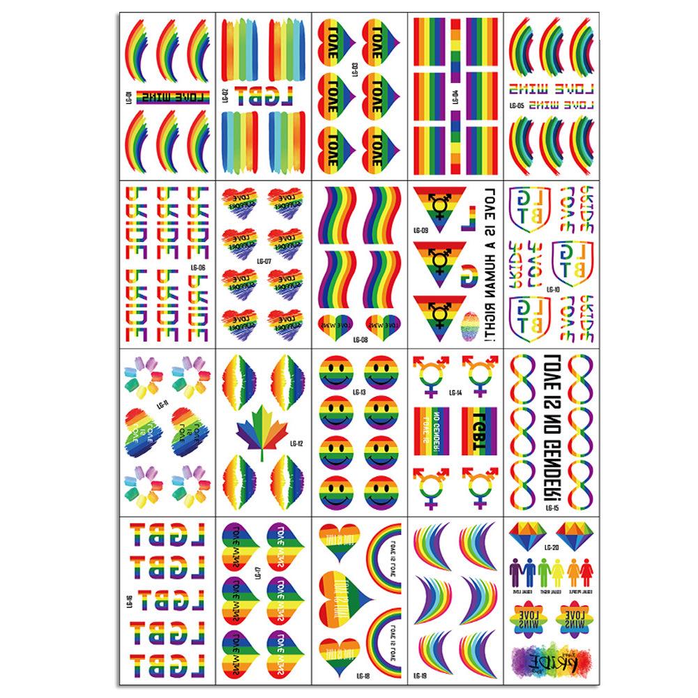 20 pc lot Rainbow gay pride flag Sticker Vinyl LGBTQIA tattoo festival parade