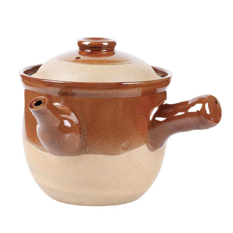 Traditioneller Steingut-Kräuterabkochkessel mit Deckel – Hochtemperaturbeständig, Offenflammenfest zur Gesundheitserhaltung