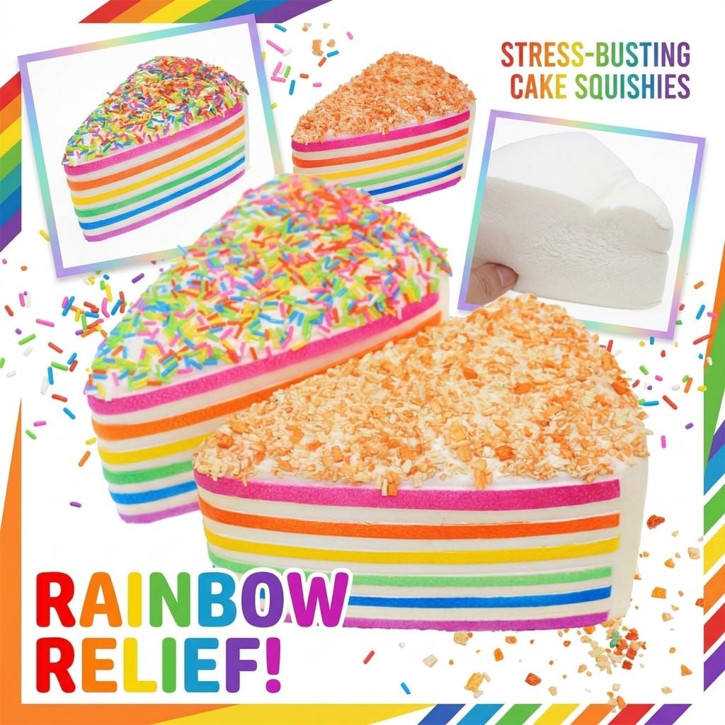 Dumpling Squishy Rainbow Layer Cake Toy Dessert Soft Toys For Teens & Adults Fun Novelty Gift For Birthdays Squish Dumplings