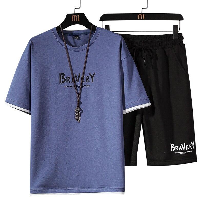 Herrset Sommarset Sport Träningsdräkt Herr Joggingdräkter Två Delar Hip Hop Streetwear