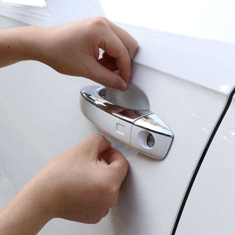 4 pezzi universali Invisibili Maniglie Portiera Auto Graffi Automobili Scossoni Pellicole Protettive in Vinile Protettore maniglia auto