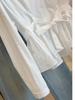 Women's Stylish French Lapel Slim White Shirt for Spring/Autumn