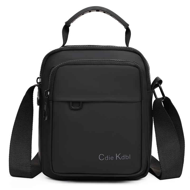 

Однотонная мужская сумка многослойная на плечо кроссбоди чёрный