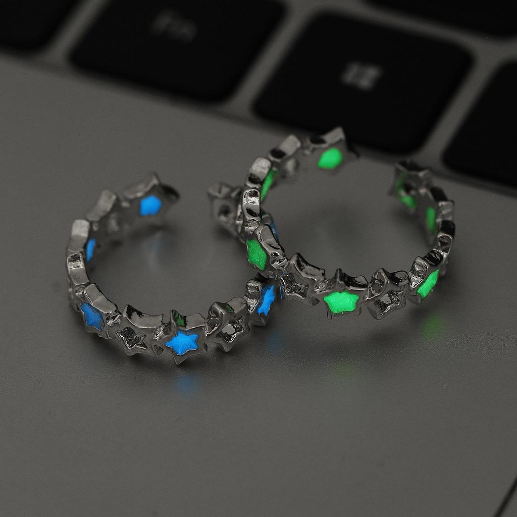 Charming Heart Luminous Adjustable Couple Rings - Perfect Gift for Girlfriend