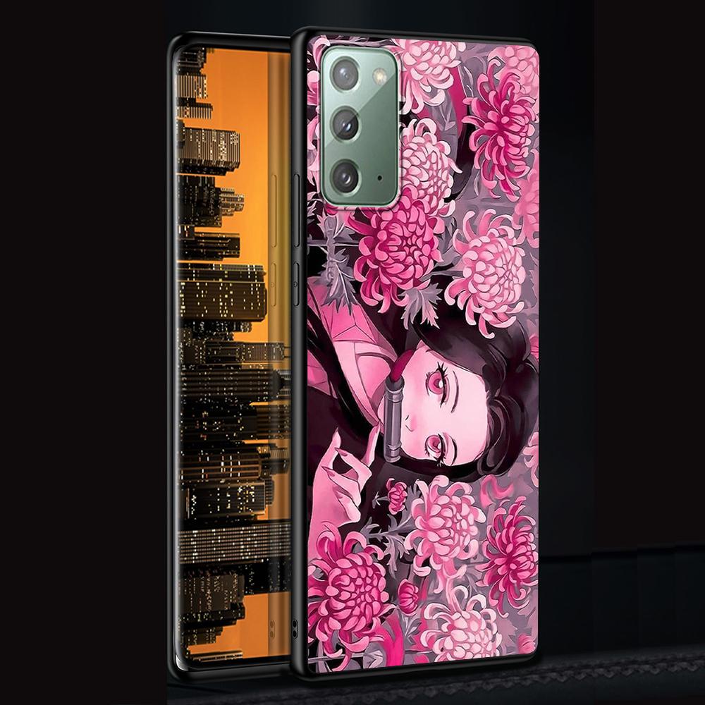 Anime Demon Slayer Case for Samsung Galaxy Note 20 Ultra 10 Lite 9 8 A53 A52 A12 S22 S21 FE S20 Plus TPU Black Phone Cover Shell