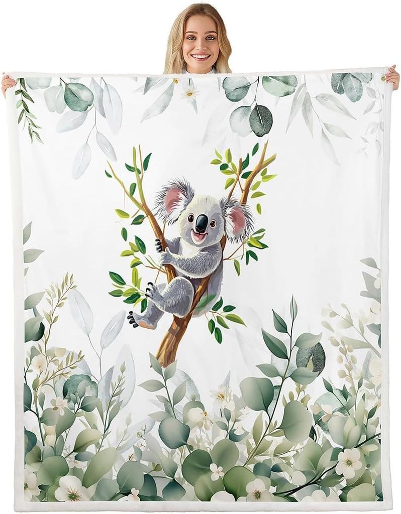 Cute Parrot Blanket Soft Fleece Throw Bird Lover Gift Kids Room Decor Floral Design Home Decoration