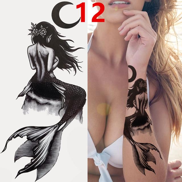 1 Stück Schwarzwald Tattoo Aufkleber Für Männer Frauen Kinder Tiger Wolf Totenschädel Temporäres Tattoo Falsches Henna Skelett Tier Tatoo