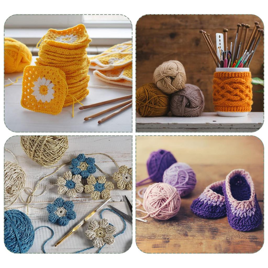 Edinstry Knitting Crochet Sewing Lace Yarn Knitting Sweaters Needles, Hooks, Needles, Bamboo, 6-Piece Set, 6mm, Needles, Needles, Crafts, Knitting,