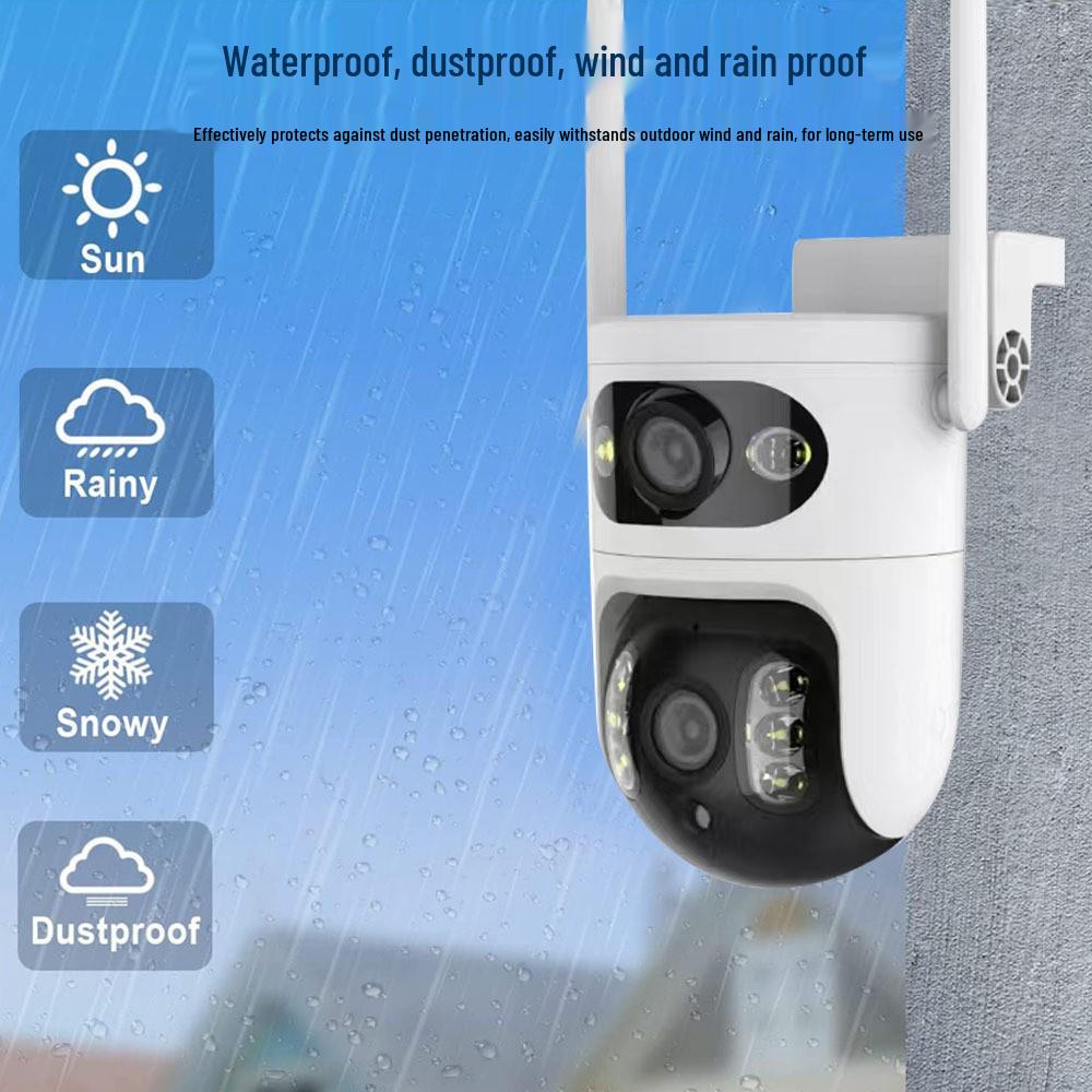 HD Waterproof Binocular Surveillance Camera, US/EU Standard - Indoor/Outdoor Wireless WiFi Monitor (5G, YI/IOT)